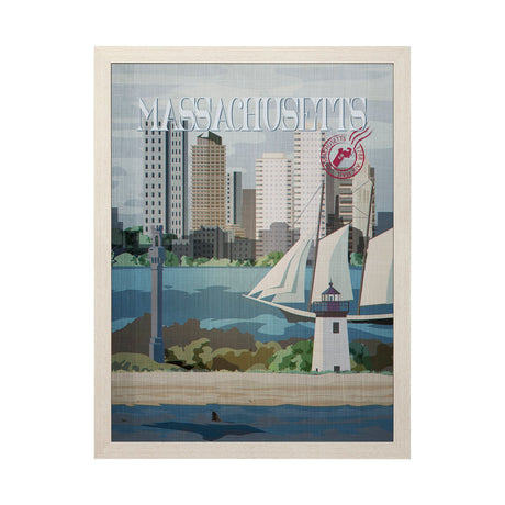 Massachusetts Go USA (L) by Mercana Studio a Hand Embellished Decograph Framed Art Print by Mercana at Eve Furniture
