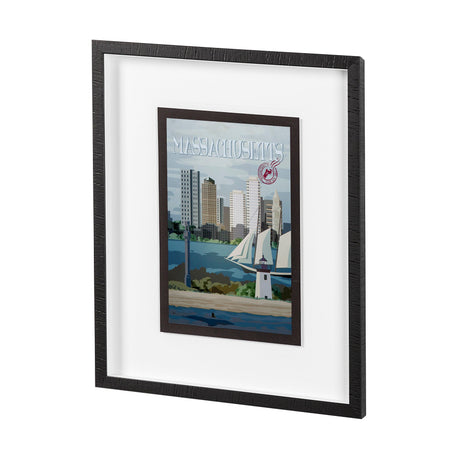 Massachusetts Go USA (M) by Mercana Studio a Framed Art Print Matted under Glass by Mercana at Eve Furniture