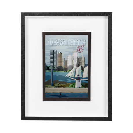 Massachusetts Go USA (M) by Mercana Studio a Framed Art Print Matted under Glass by Mercana at Eve Furniture