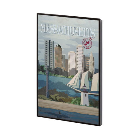 Massachusetts Go USA (SM) by Mercana Studio a Hand Embellished Decograph Framed Art Print by Mercana at Eve Furniture