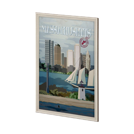 Massachusetts Go USA (XL) by Mercana Studio Hand Embellished Decograph Framed Art Print under Glass by Mercana at Eve Furniture