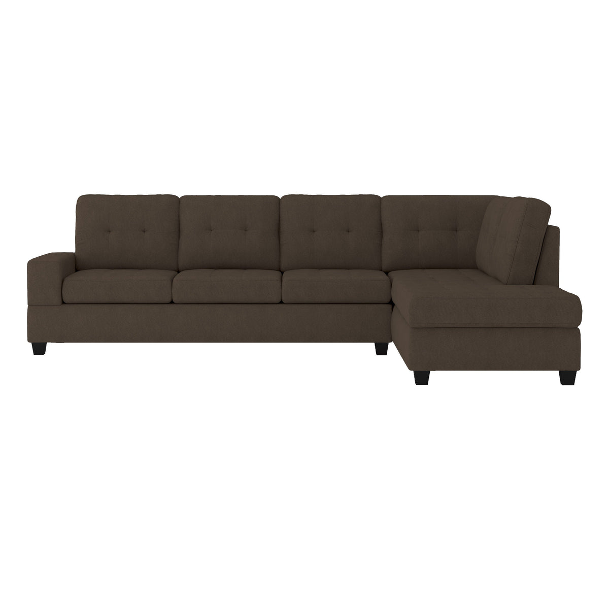 Maston Chocolate 2-Piece Reversible Sectional with Drop-Down Cup Holders by Homelegance at Eve Furniture