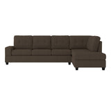 Maston Chocolate 2-Piece Reversible Sectional with Drop-Down Cup Holders by Homelegance at Eve Furniture