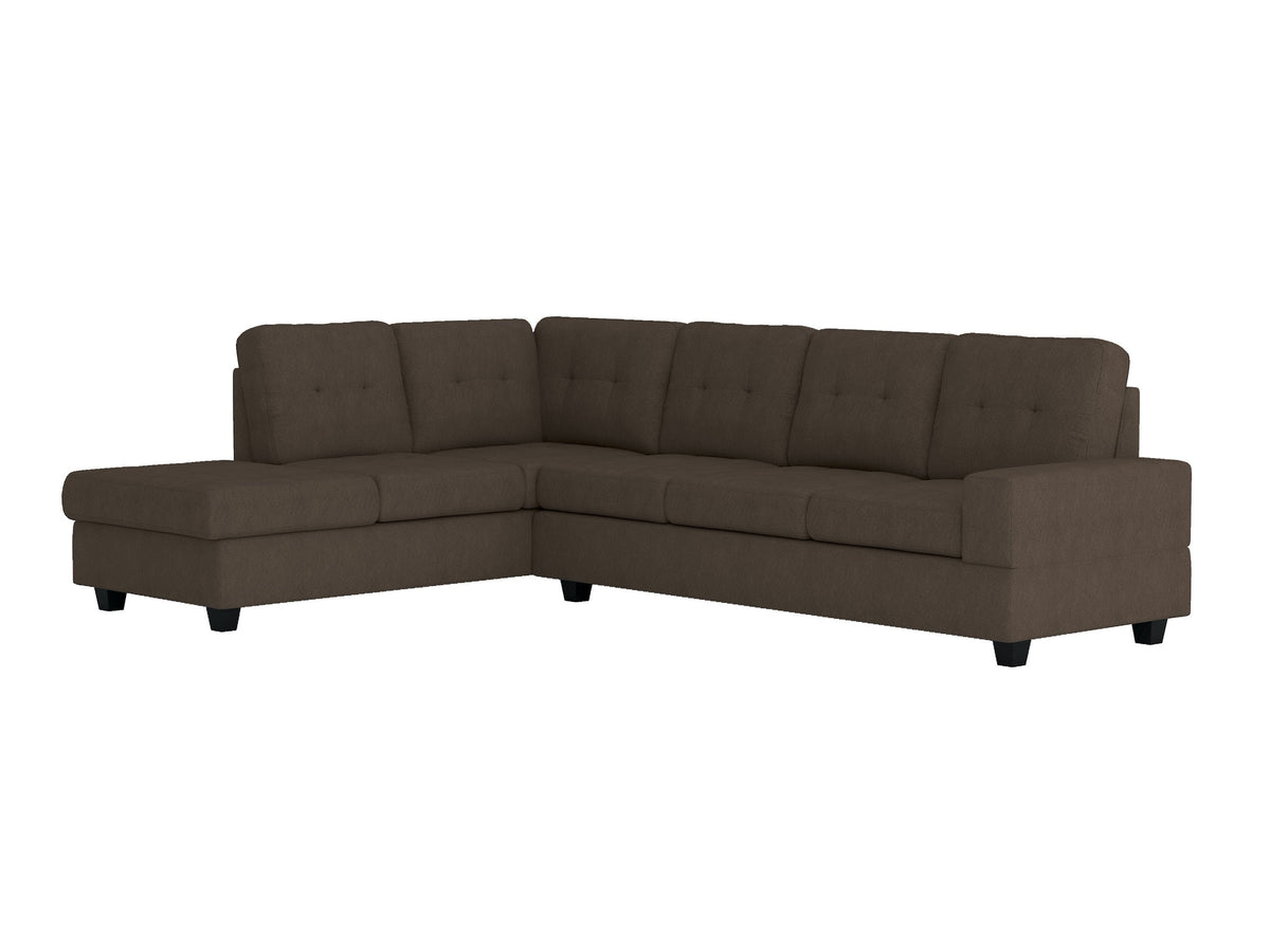 Maston Chocolate 2-Piece Reversible Sectional with Drop-Down Cup Holders by Homelegance at Eve Furniture