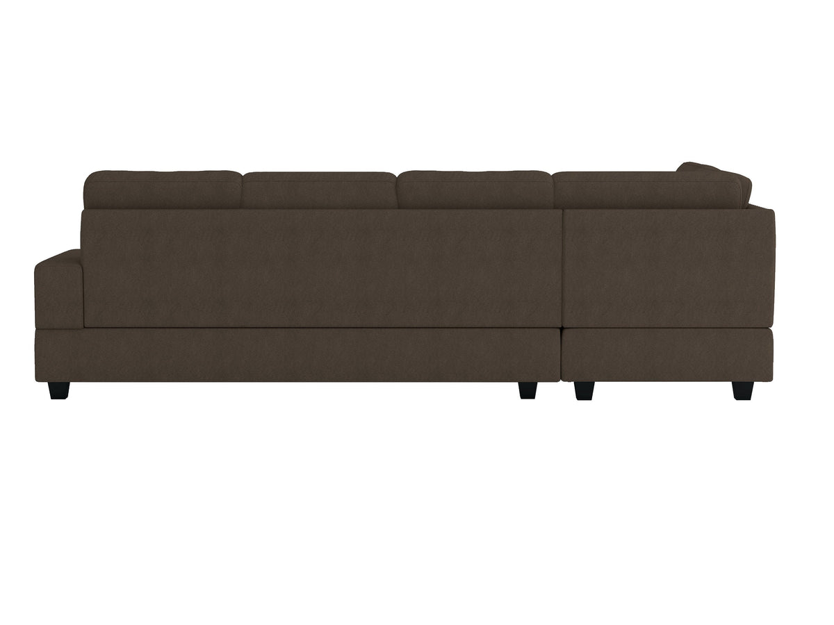 Maston Chocolate 2-Piece Reversible Sectional with Drop-Down Cup Holders by Homelegance at Eve Furniture