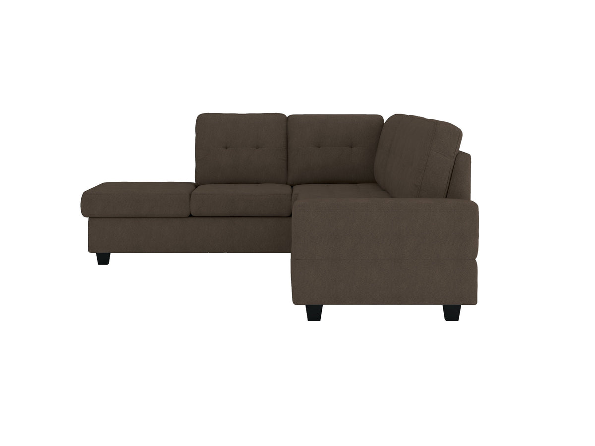 Maston Chocolate 2-Piece Reversible Sectional with Drop-Down Cup Holders by Homelegance at Eve Furniture
