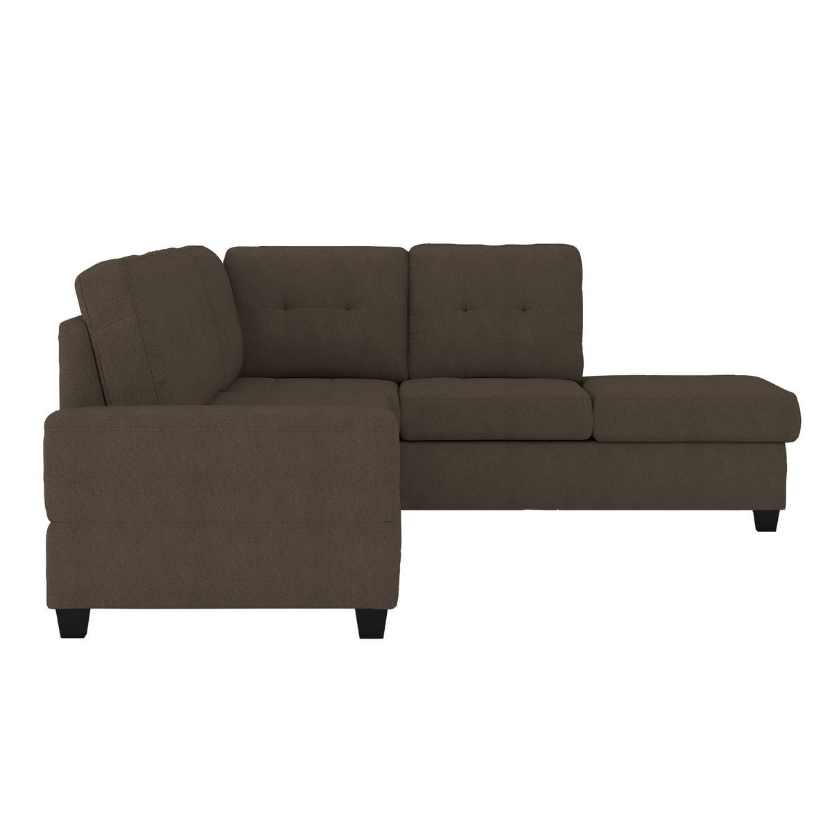 Maston Chocolate 3-Piece Reversible Sectional with Drop-Down Cup Holders and Storage Ottoman by Homelegance at Eve Furniture