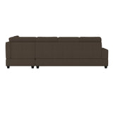Maston Chocolate 3-Piece Reversible Sectional with Drop-Down Cup Holders and Storage Ottoman by Homelegance at Eve Furniture