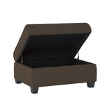 Maston Chocolate 3-Piece Reversible Sectional with Drop-Down Cup Holders and Storage Ottoman by Homelegance at Eve Furniture