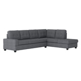 Maston Dark Gray 2-Piece Reversible Sectional with Drop-Down Cup Holders and Storage Ottoman by Homelegance at Eve Furniture
