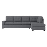 Maston Dark Gray 2-Piece Reversible Sectional with Drop-Down Cup Holders and Storage Ottoman by Homelegance at Eve Furniture
