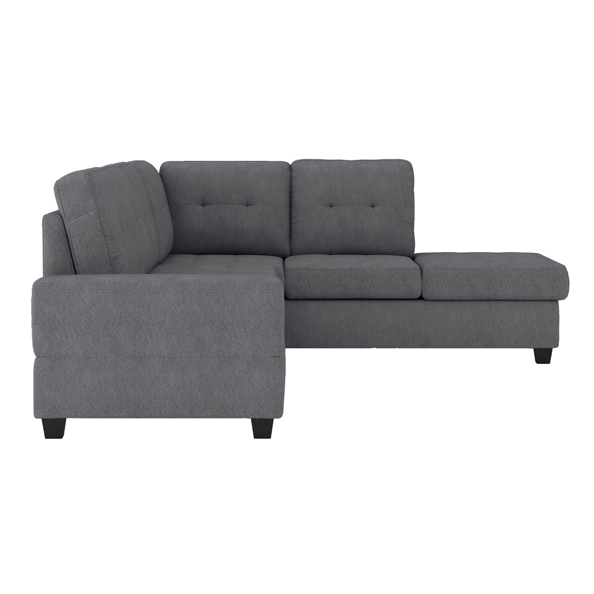 Maston Dark Gray 2-Piece Reversible Sectional with Drop-Down Cup Holders and Storage Ottoman by Homelegance at Eve Furniture