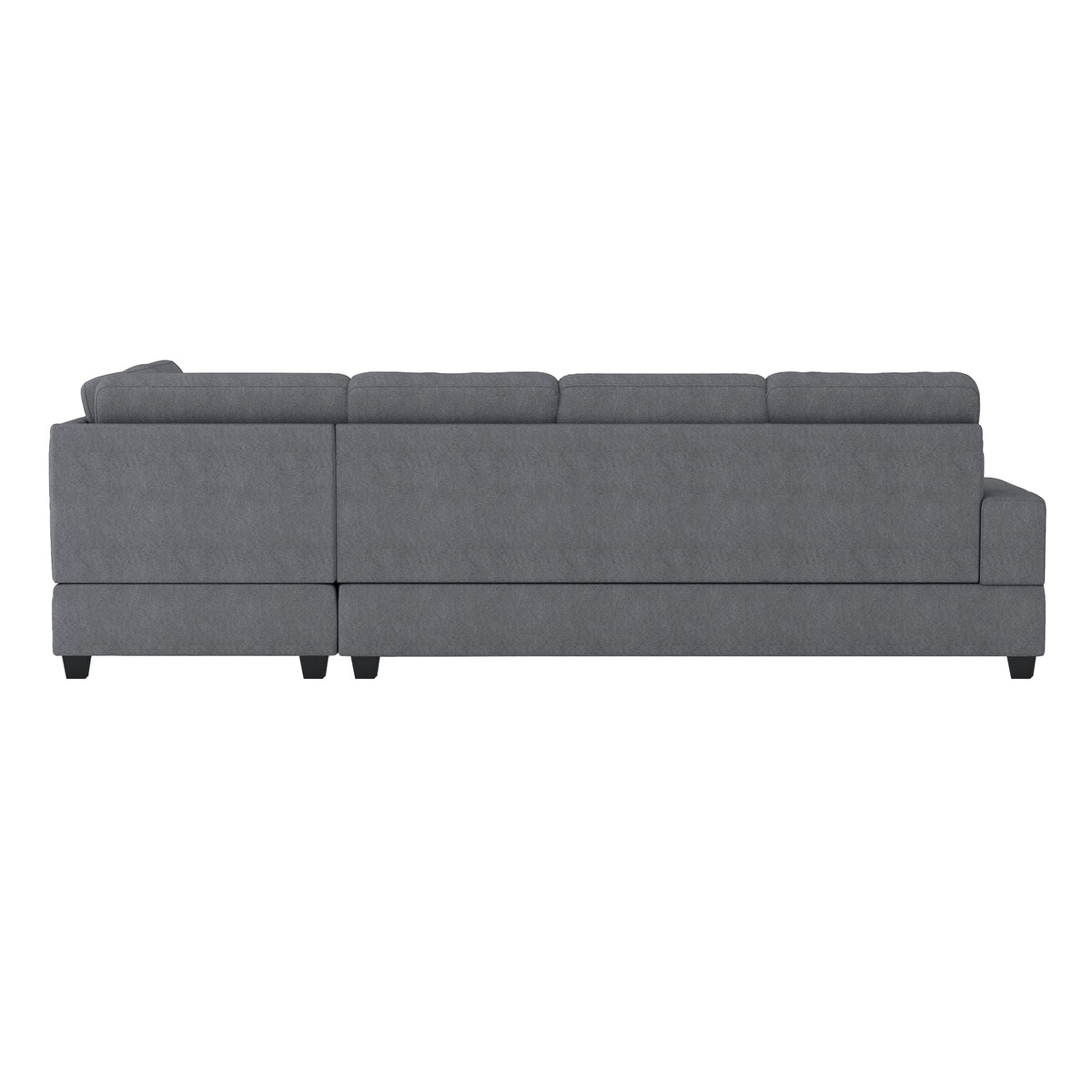 Maston Dark Gray 2-Piece Reversible Sectional with Drop-Down Cup Holders and Storage Ottoman by Homelegance at Eve Furniture