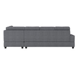 Maston Dark Gray 2-Piece Reversible Sectional with Drop-Down Cup Holders and Storage Ottoman by Homelegance at Eve Furniture