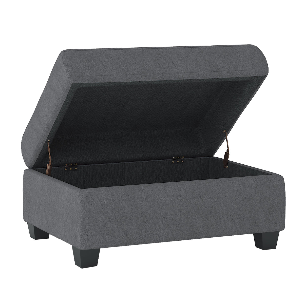 Maston Dark Gray 2-Piece Reversible Sectional with Drop-Down Cup Holders and Storage Ottoman by Homelegance at Eve Furniture
