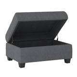 Maston Dark Gray 2-Piece Reversible Sectional with Drop-Down Cup Holders and Storage Ottoman by Homelegance at Eve Furniture