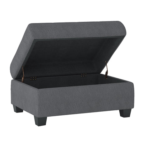 Maston Dark Gray 2-Piece Reversible Sectional with Drop-Down Cup Holders and Storage Ottoman by Homelegance at Eve Furniture