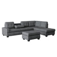 Maston Dark Gray 2-Piece Reversible Sectional with Drop-Down Cup Holders and Storage Ottoman by Homelegance at Eve Furniture