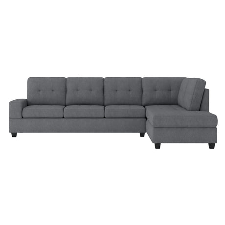 Maston Dark Gray 2-Piece Reversible Sectional with Drop-Down Cup Holders by Homelegance at Eve Furniture