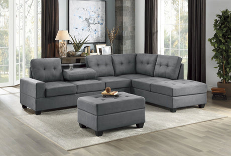 Maston Dark Gray Reversible Sectional by Homelegance at Eve Furniture