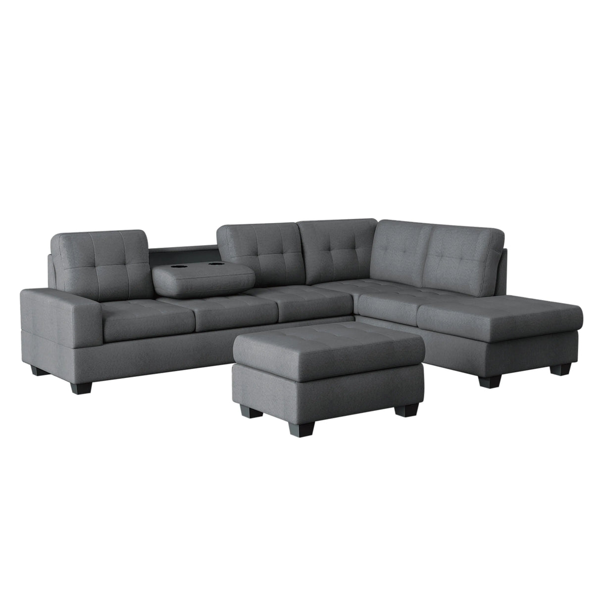 Maston Dark Gray Reversible Sectional by Homelegance at Eve Furniture