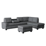 Maston Dark Gray Reversible Sectional by Homelegance at Eve Furniture