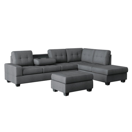 Maston Dark Gray Reversible Sectional by Homelegance at Eve Furniture