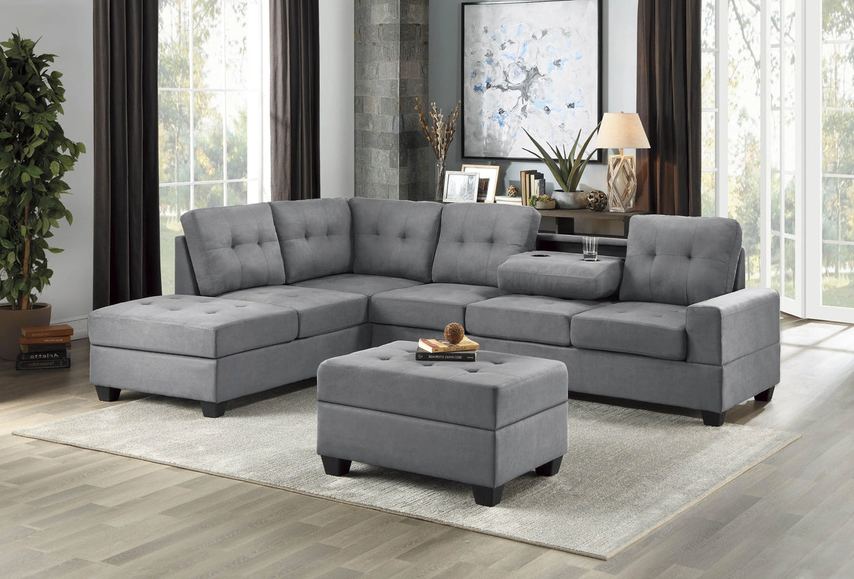 Maston Dark Gray Reversible Sectional by Homelegance at Eve Furniture