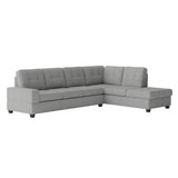 Maston Gray 2-Piece Reversible Sectional with Drop-Down Cup Holders and Storage Ottoman by Homelegance at Eve Furniture