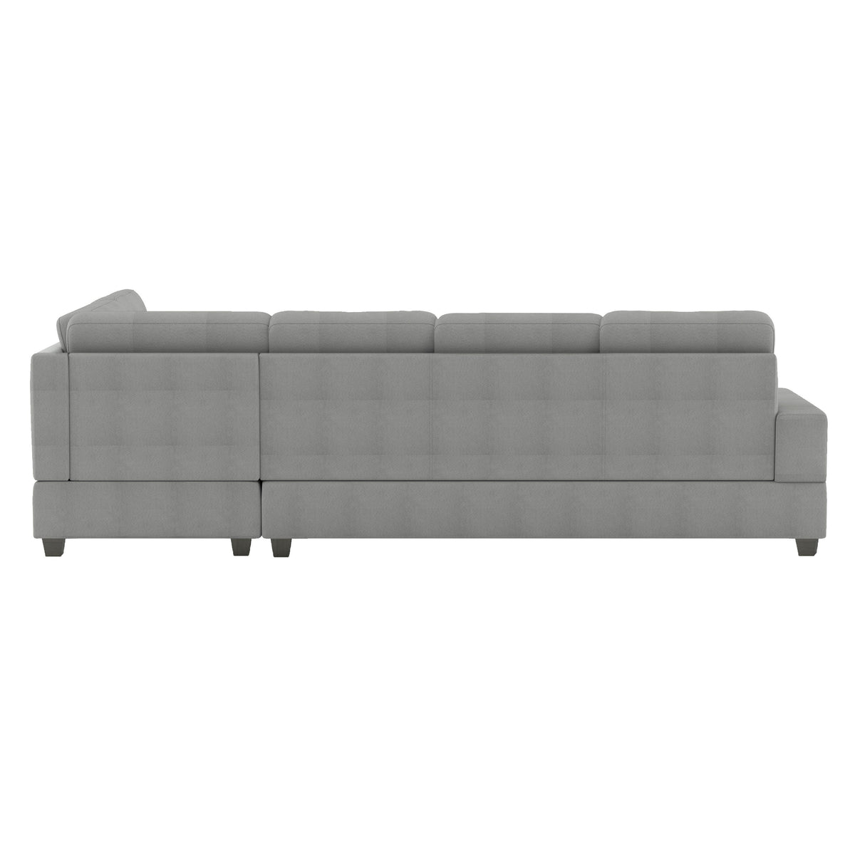 Maston Gray 2-Piece Reversible Sectional with Drop-Down Cup Holders and Storage Ottoman by Homelegance at Eve Furniture