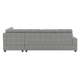 Maston Gray 2-Piece Reversible Sectional with Drop-Down Cup Holders and Storage Ottoman by Homelegance at Eve Furniture