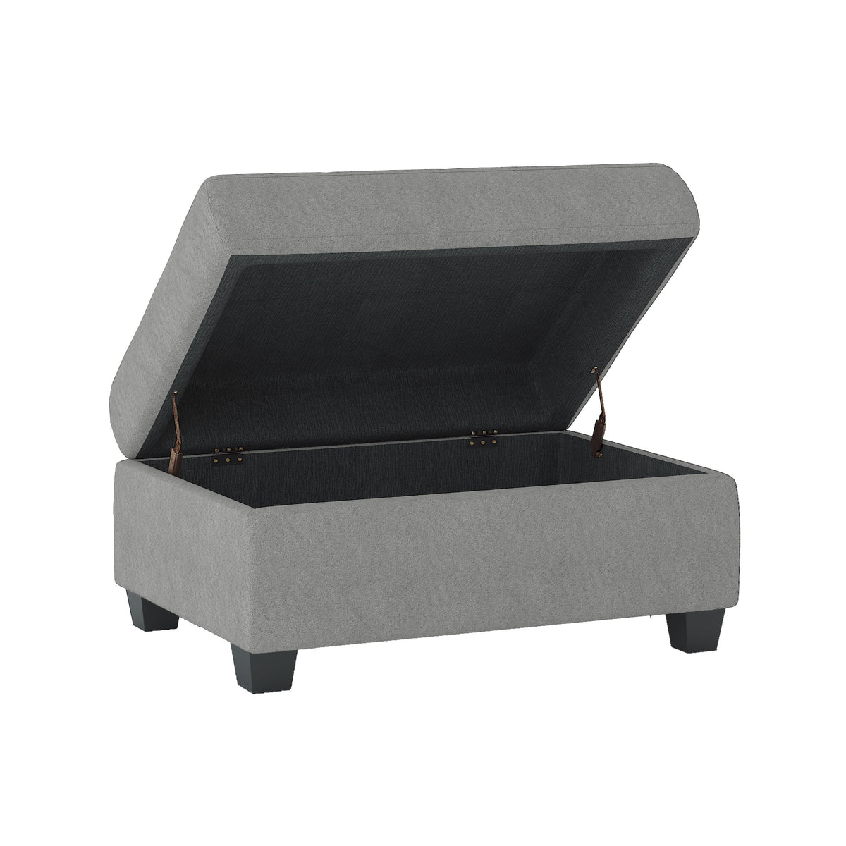 Maston Gray 2-Piece Reversible Sectional with Drop-Down Cup Holders and Storage Ottoman by Homelegance at Eve Furniture