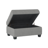 Maston Gray 2-Piece Reversible Sectional with Drop-Down Cup Holders and Storage Ottoman by Homelegance at Eve Furniture