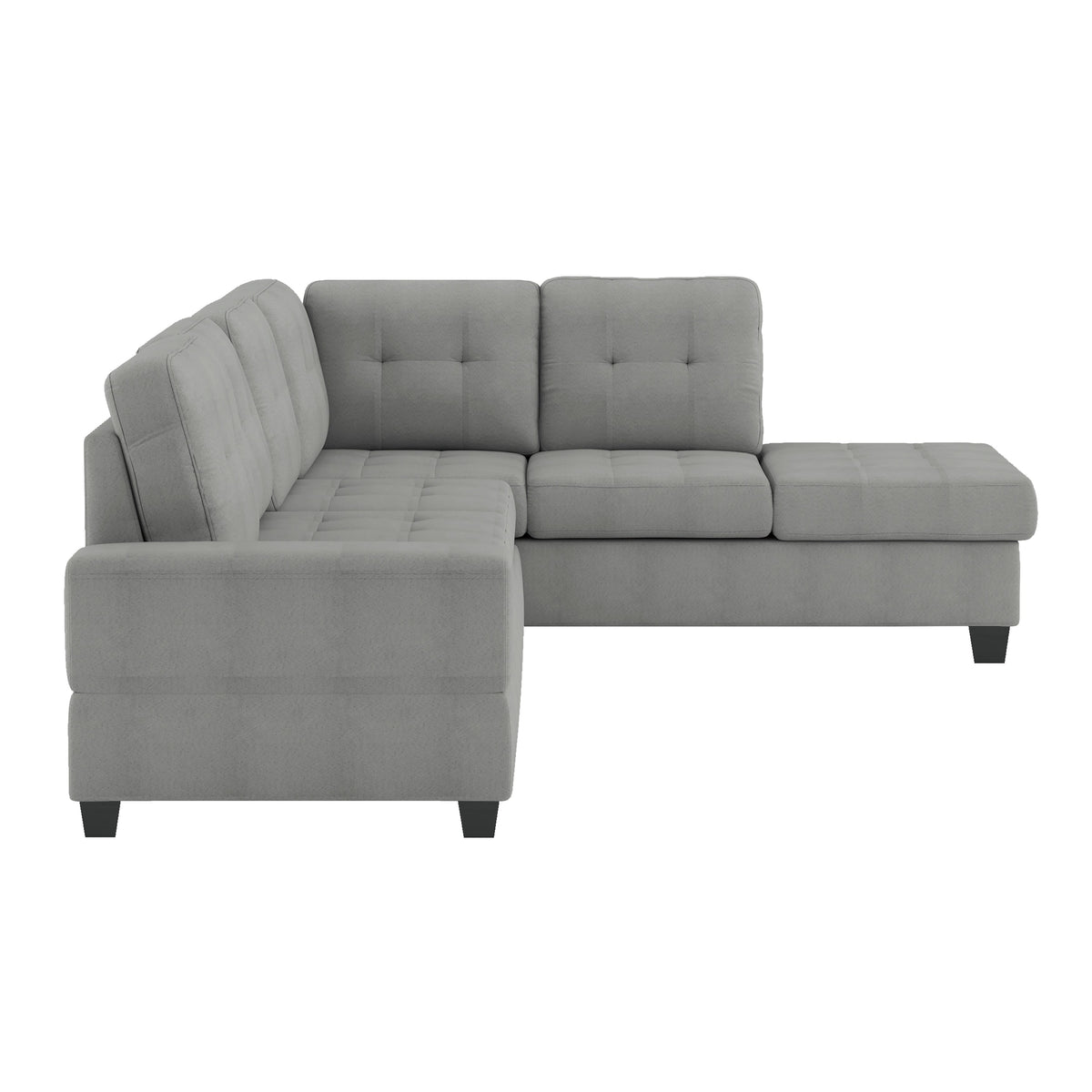 Maston Gray 2-Piece Reversible Sectional with Drop-Down Cup Holders by Homelegance at Eve Furniture