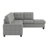 Maston Gray 2-Piece Reversible Sectional with Drop-Down Cup Holders by Homelegance at Eve Furniture