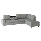 Maston Gray 2-Piece Reversible Sectional with Drop-Down Cup Holders by Homelegance at Eve Furniture