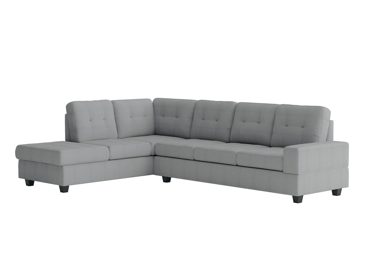 Maston Gray 2-Piece Reversible Sectional with Drop-Down Cup Holders by Homelegance at Eve Furniture