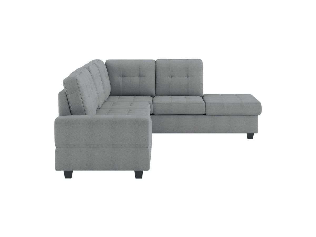 Maston Gray 2-Piece Reversible Sectional with Drop-Down Cup Holders by Homelegance at Eve Furniture