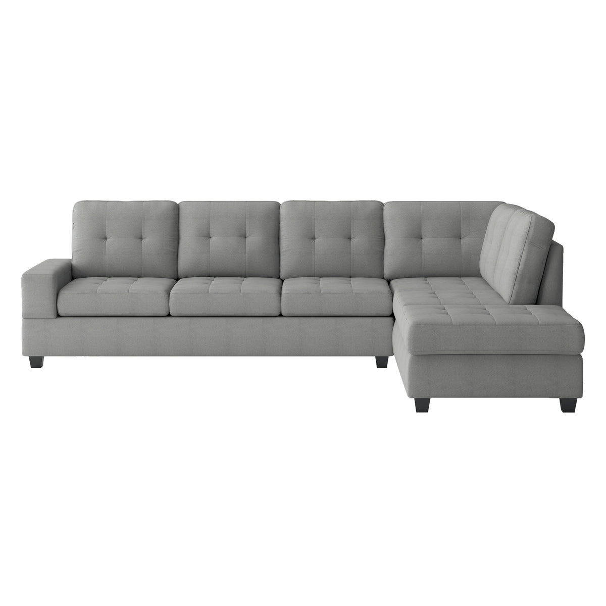 Maston Gray 2-Piece Reversible Sectional with Drop-Down Cup Holders by Homelegance at Eve Furniture
