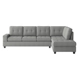 Maston Gray 2-Piece Reversible Sectional with Drop-Down Cup Holders by Homelegance at Eve Furniture