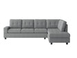 Maston Gray 2-Piece Reversible Sectional with Drop-Down Cup Holders by Homelegance at Eve Furniture