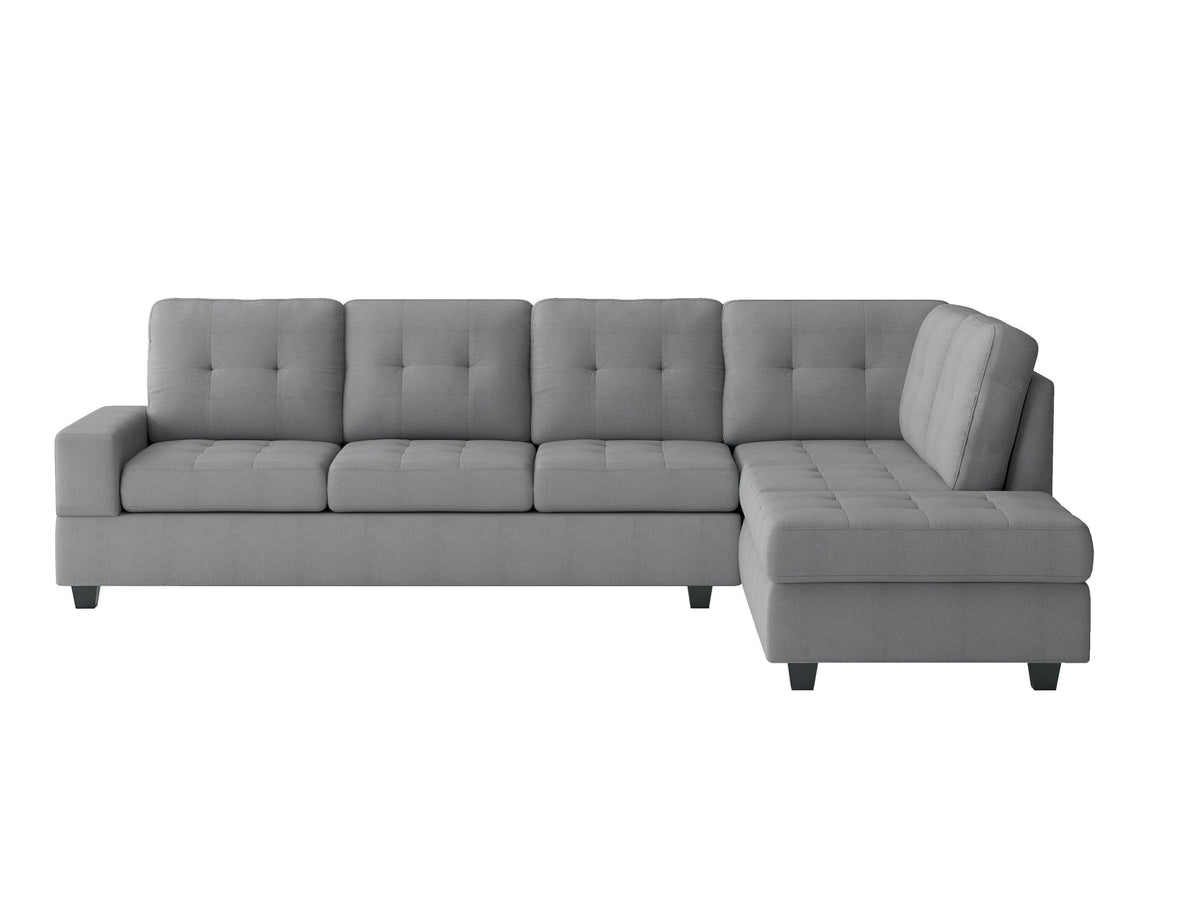 Maston Gray 2-Piece Reversible Sectional with Drop-Down Cup Holders by Homelegance at Eve Furniture