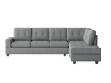 Maston Gray 2-Piece Reversible Sectional with Drop-Down Cup Holders by Homelegance at Eve Furniture