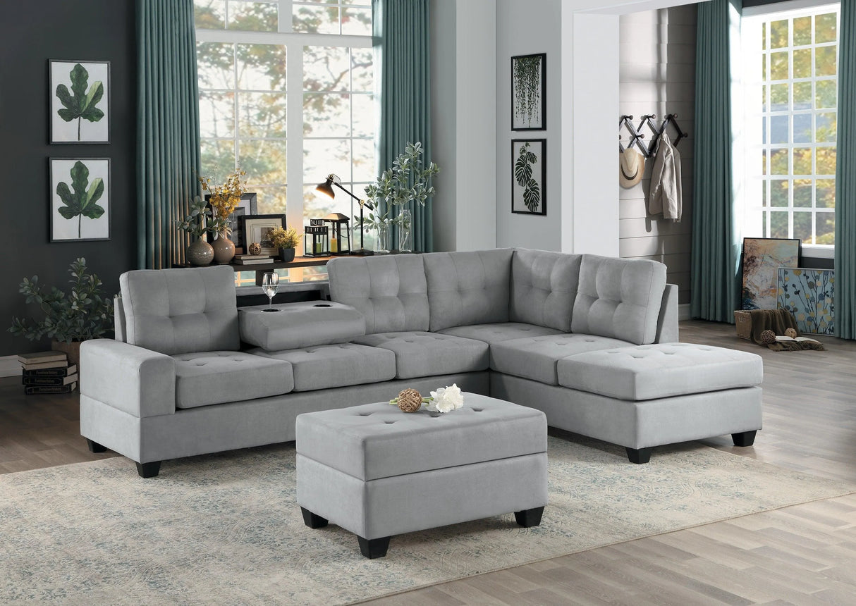 Maston Light Gray Ottoman by Homelegance at Eve Furniture