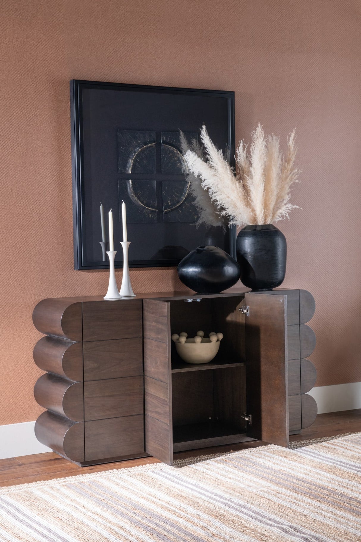 Mataranka Bistre Four Door Walnut Sideboard by Modus Furniture at Eve Furniture