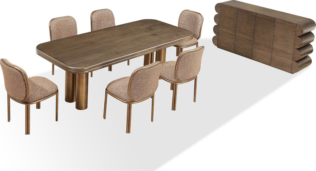 Mataranka Bistre/Brushed Golden Rectangular Dining Table by Modus Furniture at Eve Furniture