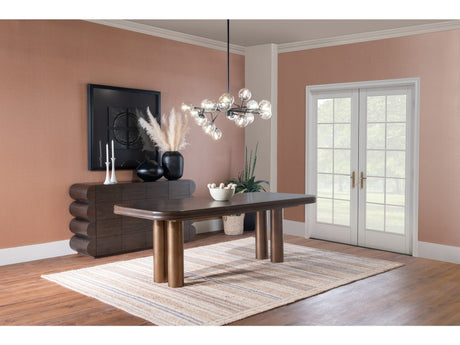 Mataranka Bistre/Brushed Golden Rectangular Dining Table by Modus Furniture at Eve Furniture