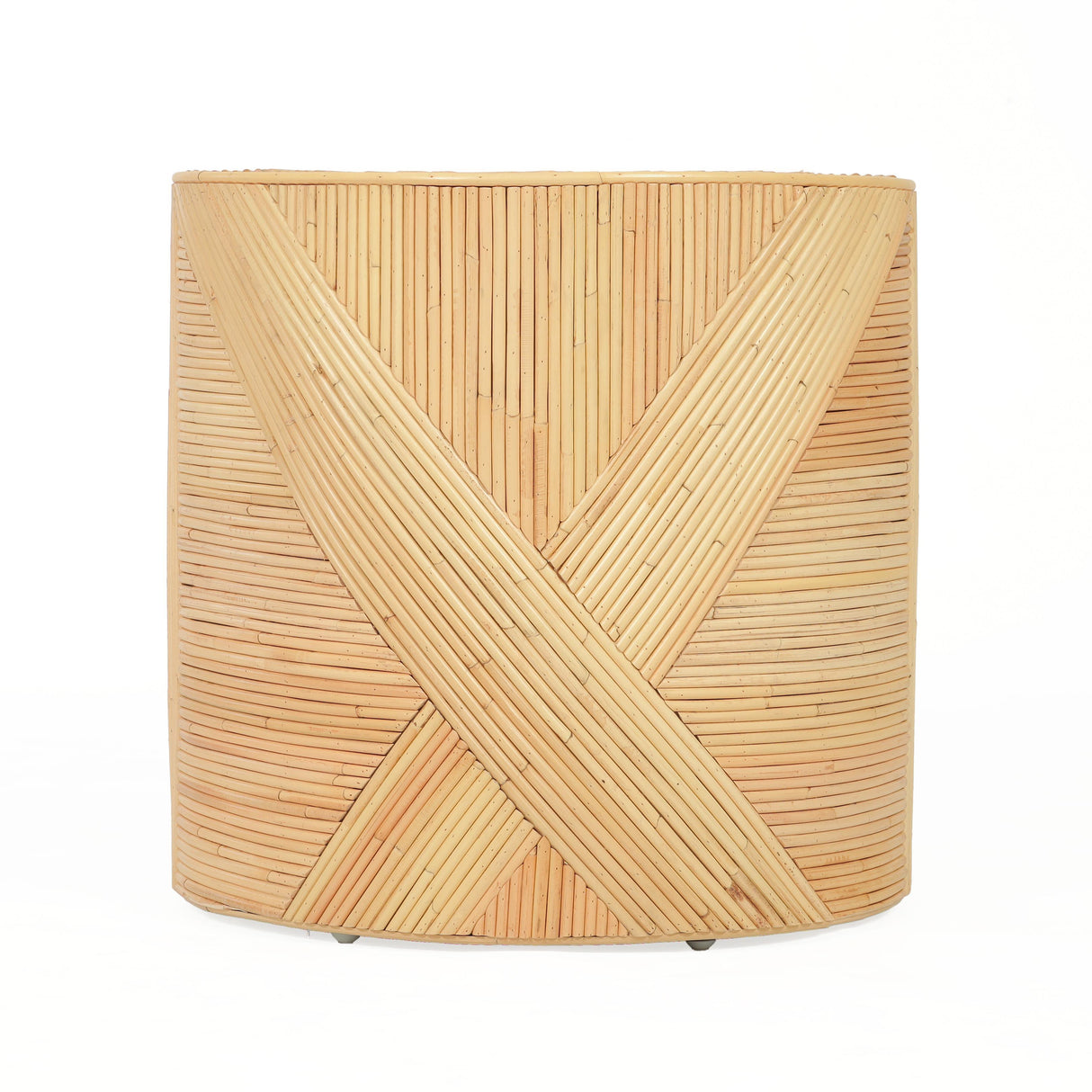 Matea Natural Rattan Cross Side Table by TOV Furniture at Eve Furniture