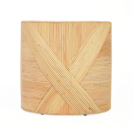Matea Natural Rattan Cross Side Table by TOV Furniture at Eve Furniture