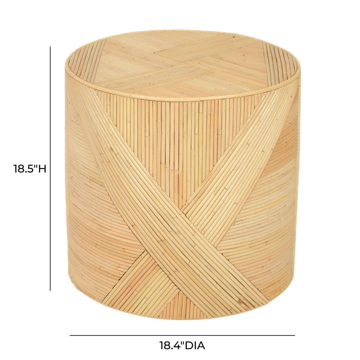 Matea Natural Rattan Cross Side Table by TOV Furniture at Eve Furniture